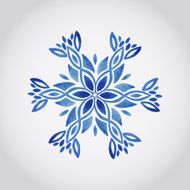 Vector Watercolor Snowflake N3