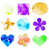 Set of 9 grunge vector shapes Design elements Vintage N2