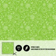 Spring Flower Hand Drawn Pattern Background