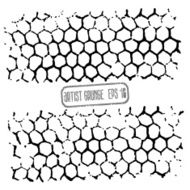 Grunge vector hexagons net