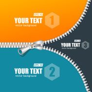 Vector realistic zippers banner 1 2 3 concept N3