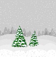 Winter forest background design in vector