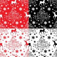Seamless pattern with calligraphic text A Very Merry Christmas