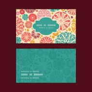 Vector abstract decorative circles horizontal frame pattern business cards set