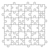Puzzle template 36 pieces vector