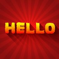 Fire hello text on a red background concept Vector design