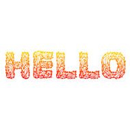Fire hello text on a red background concept Vector design N2