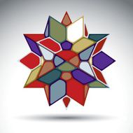 Rich 3d abstract figure constructed from triangles geometric