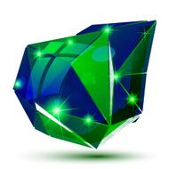 Contemporary plastic pixel 3d object created geometric figures