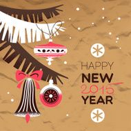 Vintage Christmas background Happy New Year card