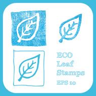 Vector ecological leaf stamps set