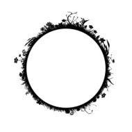 Floral round frame N12