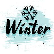 Winter calligraphy word