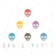 Vintage sugar skulls on white background