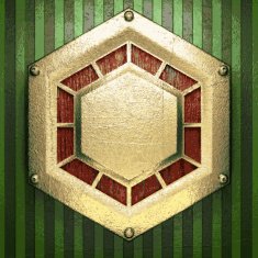 gold on green background N214
