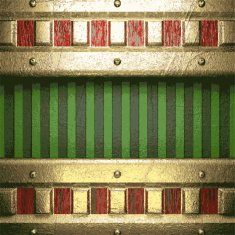 gold on green background N217