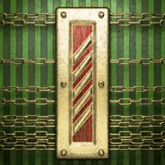 gold on green background N223