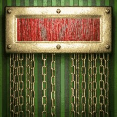 gold on green background N227