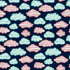 Seamless childish pattern with colorful clouds