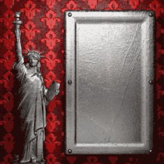 metal on red background N67