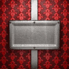 metal on red background N106