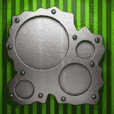 metal on green background N86