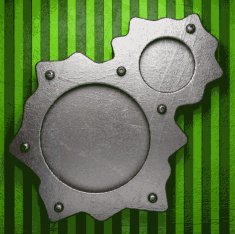 metal on green background N87