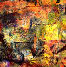 Abstract Watercolor nature painting N917