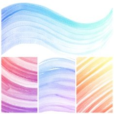 Set of Colorful water color painting background N174
