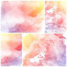 Set of Colorful water color painting background N197