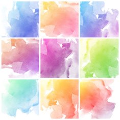 Set of Colorful water color painting background N211