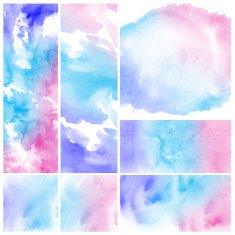 Set of Colorful water color painting background N216