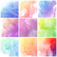 Set of Colorful water color painting background N217
