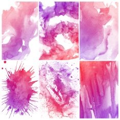 Set of Colorful water color painting background N221