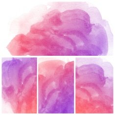 Set of colorful Abstract water color painting background