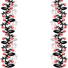 Vector seamless border Endless floral background with red berries