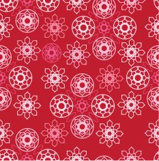 seamless pattern with pink ornamental circles