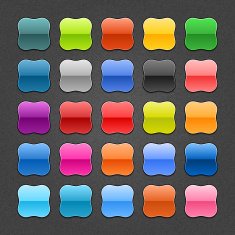 Rounded wave square glossy empty button web icon noise texture