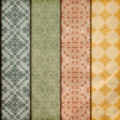 seamless floral borders on crumpled paper