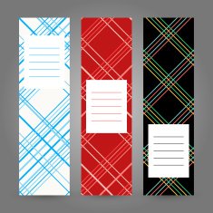 Set of Vertical Tartan Banners Abstract Geometric ornament Vector serie N2