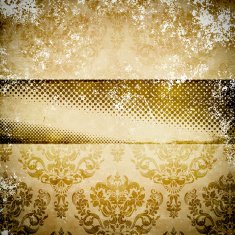 Grunge paper background with floral ornament N2