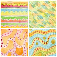 Set of abstract watercolor hand painted background Paper texture