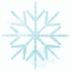 Blue watercolor snowflake N2