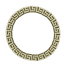 Single Greek key circle gold Isolated on white Illustration free image ...