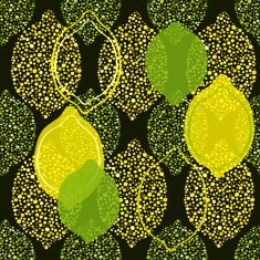 Seamless pattern with lemon and lime