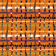 Ethnic seamless texture with snakes