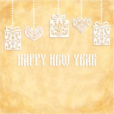Vector Vintage Happy New Year card design N2