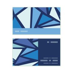 Vector abstract ice chrystals horizontal stripe frame pattern business cards N2