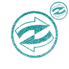 Loop arrows conceptual symbol sketch lined hand drawn texture