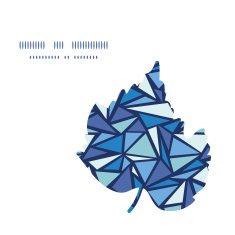 Vector abstract ice chrystals leaf silhouette pattern frame N2